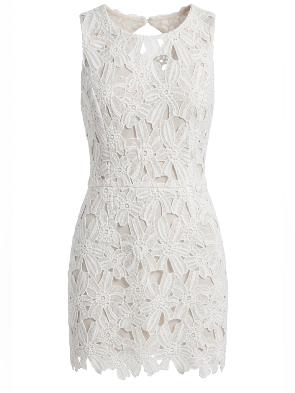 Beautiful Astr White Strapless Floral Lace Dress. Size Large - Picture 1 of 6